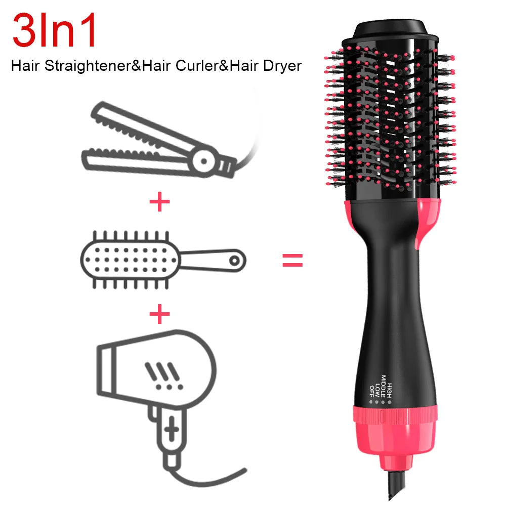 Escova Secadora de Cabelo Profissional 3 em 1 - Seca escovando, Alisa e Modela