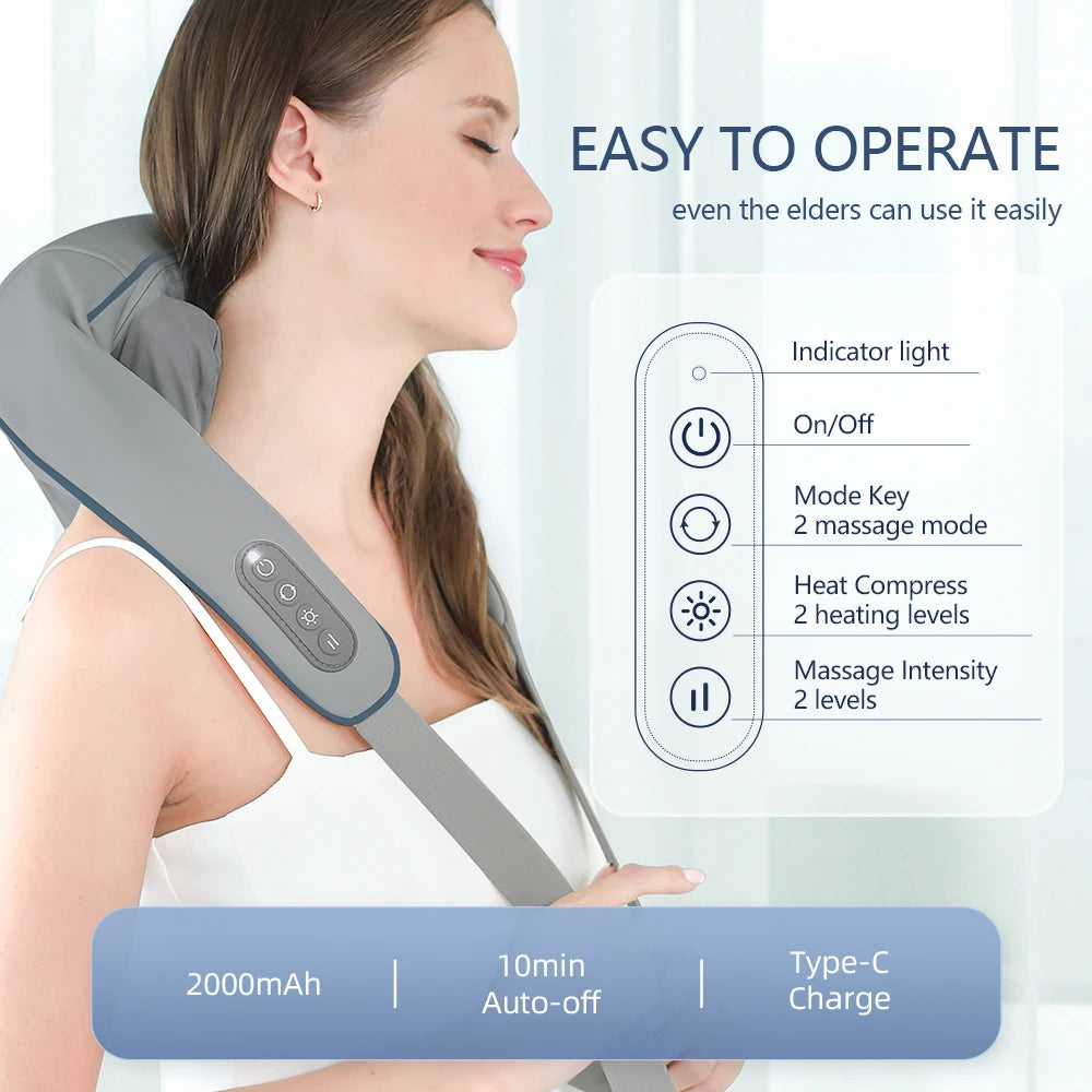 Massageador Eletrico P/ Pescoço, costas e ombros