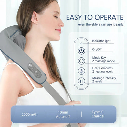 Massageador Eletrico P/ Pescoço, costas e ombros